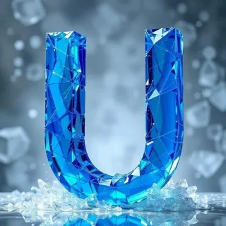 Blue crystal 2 — letter U