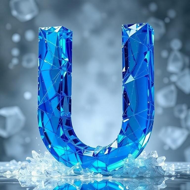 Blue crystal 2 — letter U