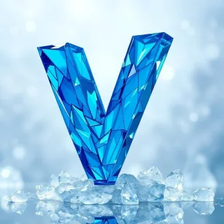 Blue crystal 2 — letter V