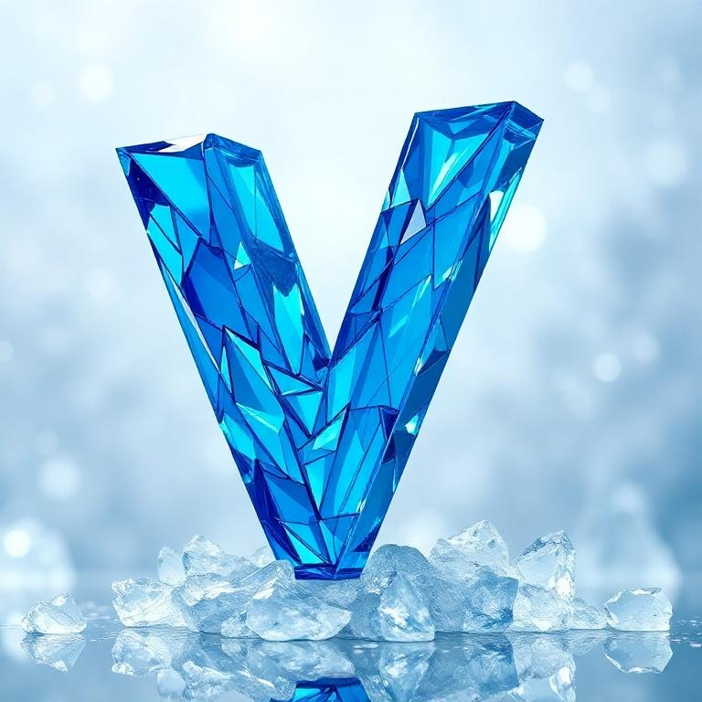 Blue crystal 2 — letter V