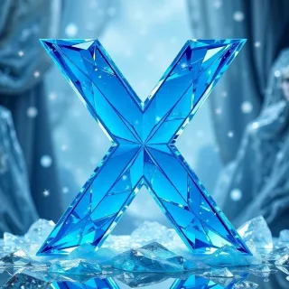 Blue crystal 2 — letter X