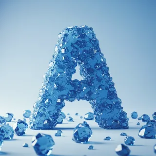 Blue crystal 3 — letter A (variant 2)