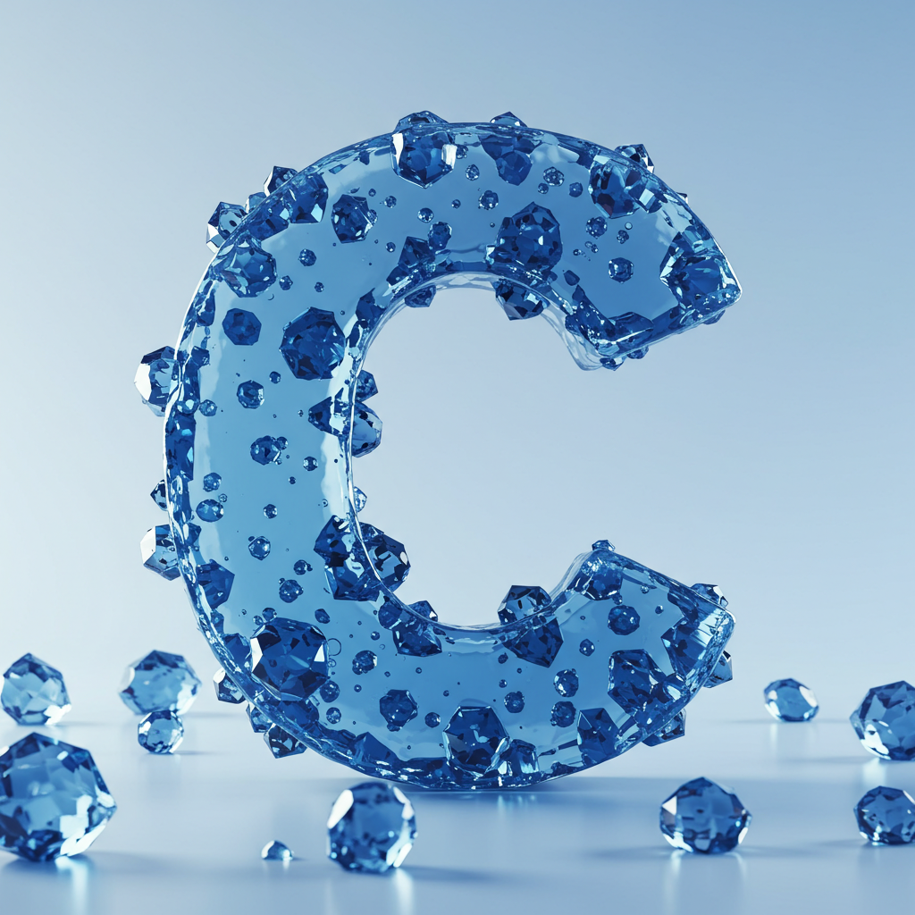Blue crystal 3 — letter C (variant 2)