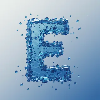 Blue crystal 3 — letter E