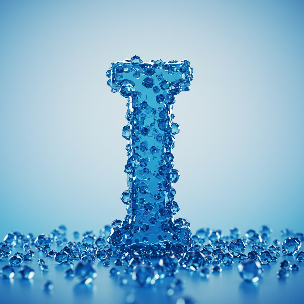 Blue crystal 3 — letter I (variant 2)