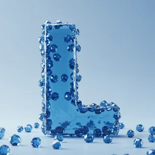 Blue crystal 3 — letter L