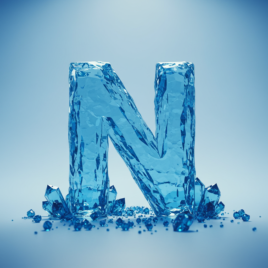 Blue crystal 3 — letter N