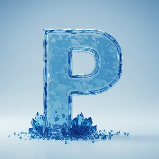 Blue crystal 3 — letter P
