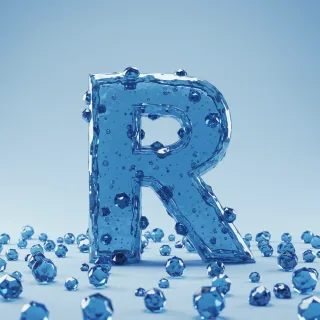Blue crystal 3 — letter R