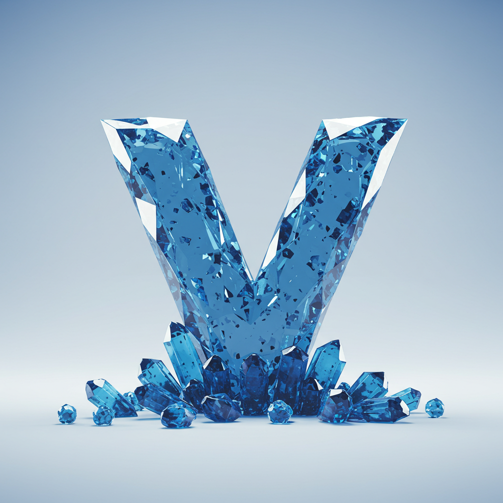 Blue crystal 3 — letter V