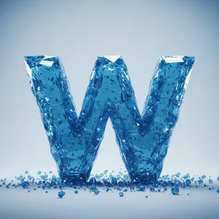 Blue crystal 3 — letter W