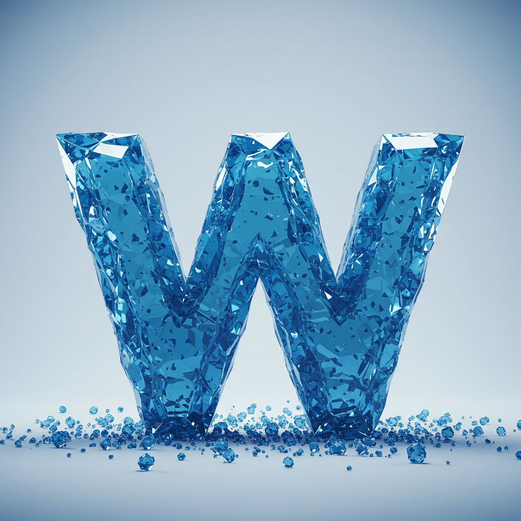 Blue crystal 3 — letter W