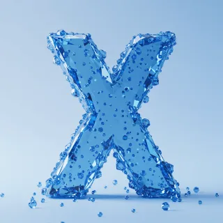 Blue crystal 3 — letter X