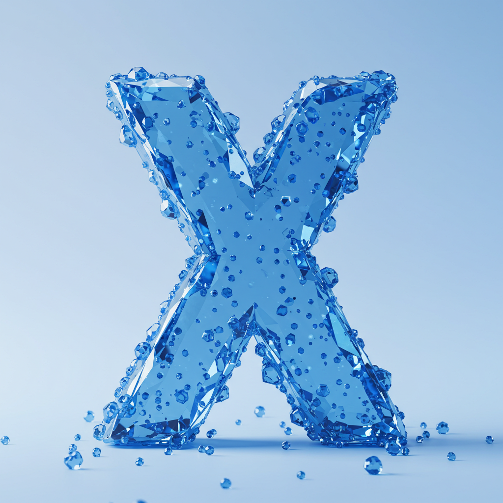 Blue crystal 3 — letter X