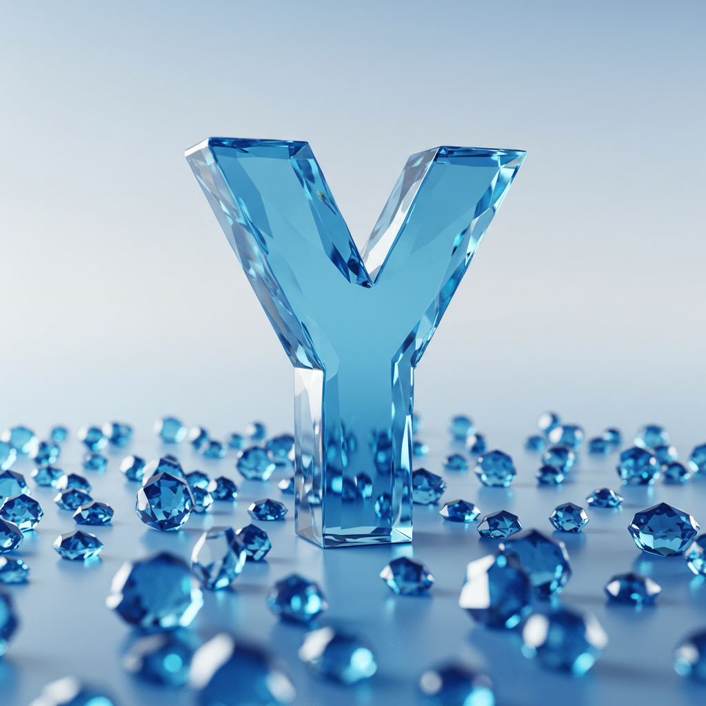 Blue crystal 3 — letter Y (variant 2)