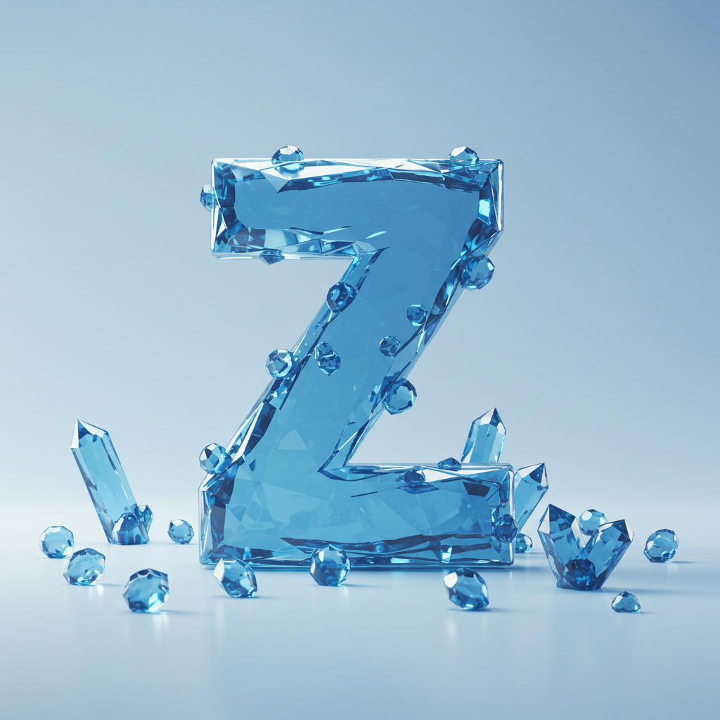 Blue crystal 3 — letter Z (variant 2)