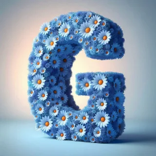 Blue daisy — letter G