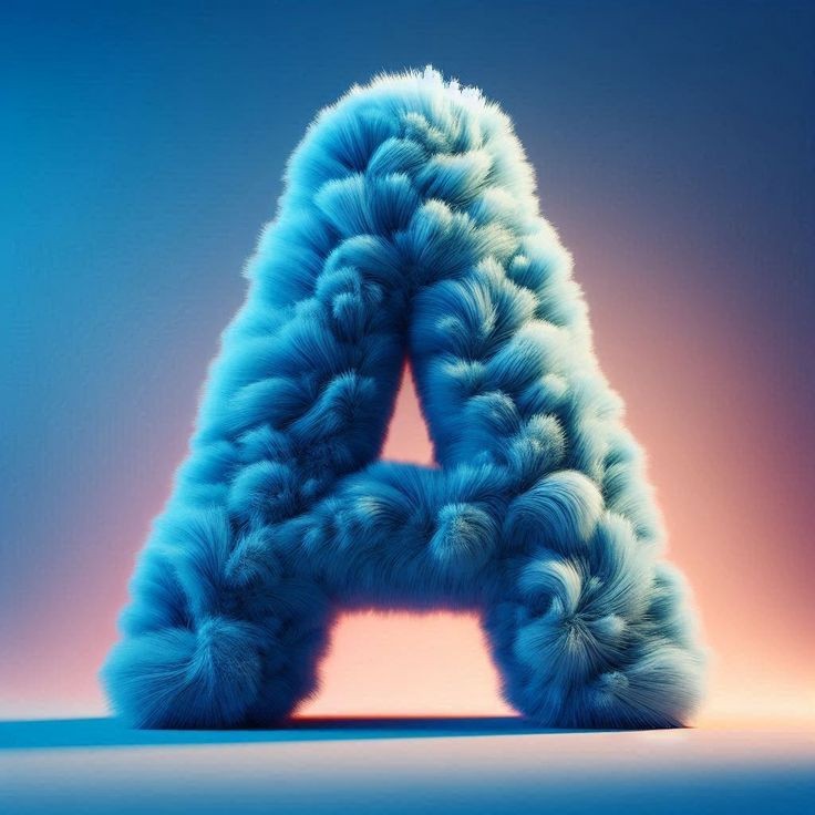 Blue fur — letter A (variant 2)