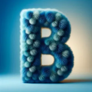 Blue fur — letter B
