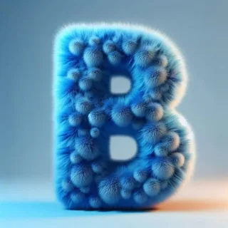 Blue fur — letter B (variant 2)