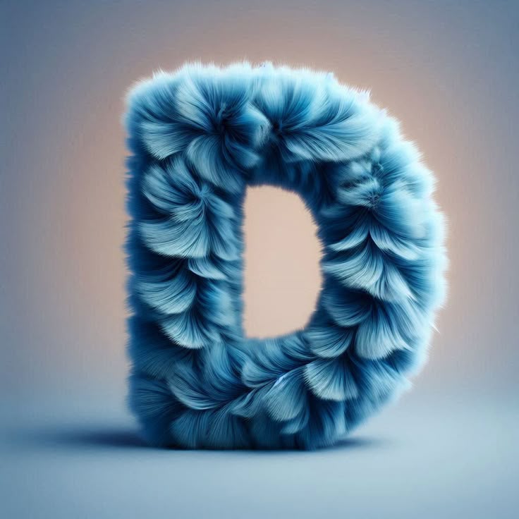 Blue fur — letter D (variant 2)