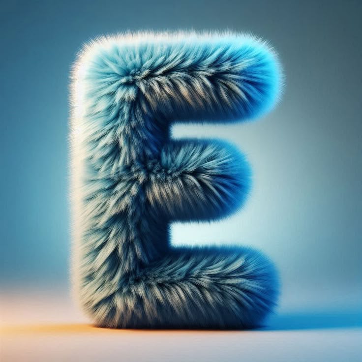 Blue fur — letter E