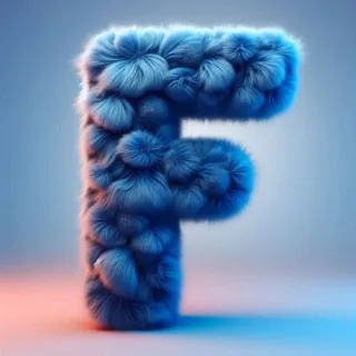 Blue fur — letter F