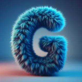 Blue fur — letter G (variant 2)