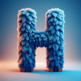 Blue fur — letter H (variant 2)