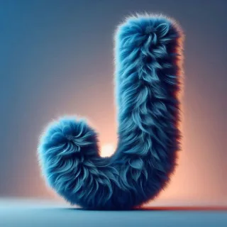 Blue fur — letter J