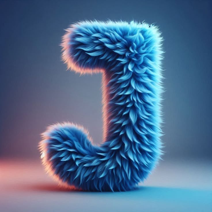 Blue fur — letter J (variant 2)