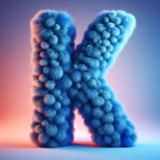 Blue fur — letter K