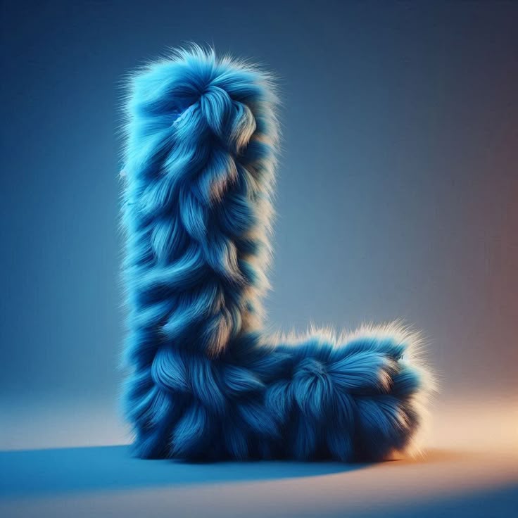 Blue fur — letter L (variant 2)