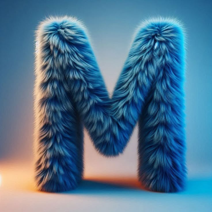 Blue fur — letter M