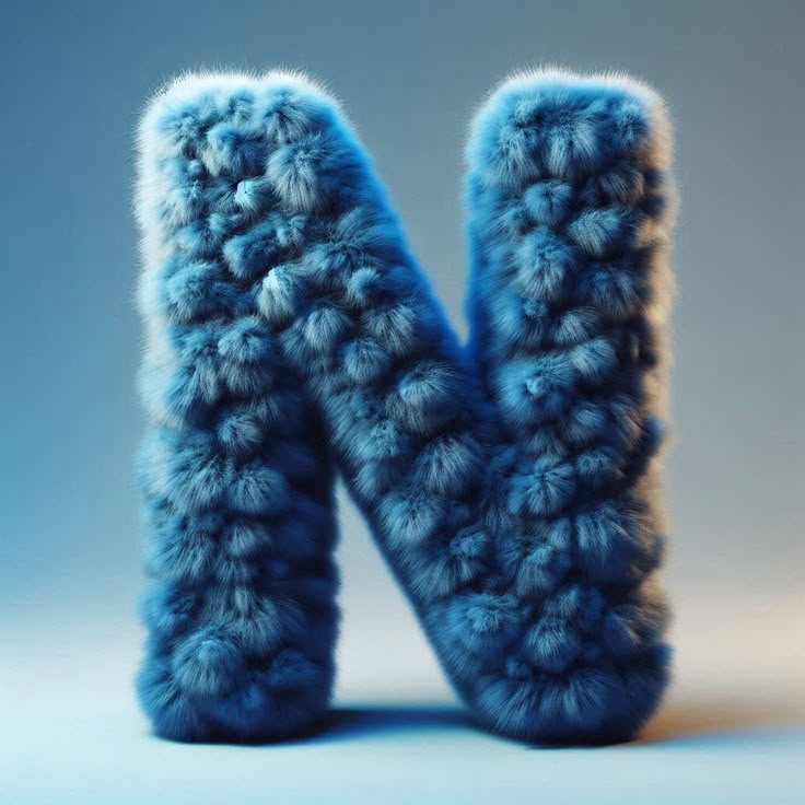 Blue fur — letter N
