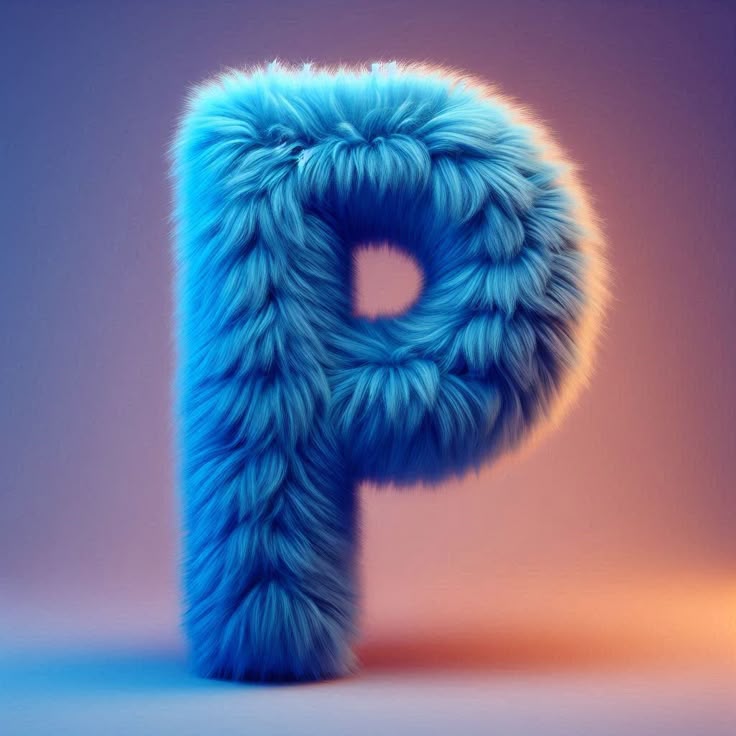 Blue fur — letter P