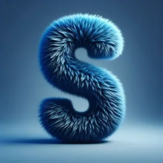 Blue fur — letter S