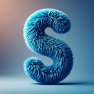 Blue fur — letter S (variant 2)