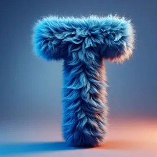 Blue fur — letter T (variant 2)