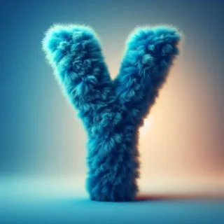 Blue fur — letter Y