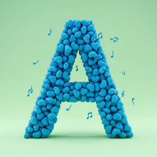 Blue hearts — letter A