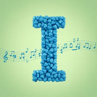 Blue hearts — letter I