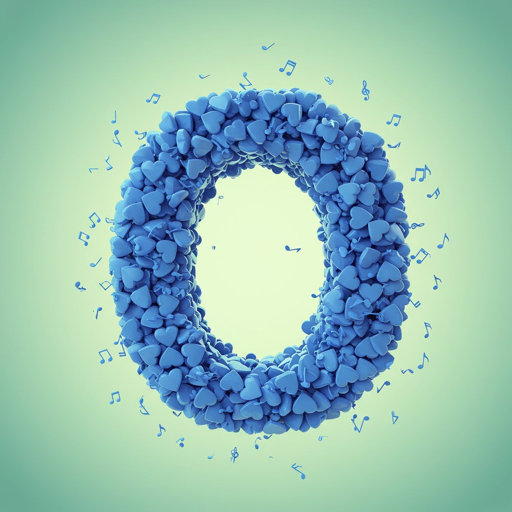 Blue hearts — letter O