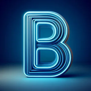 Blue neon — letter B
