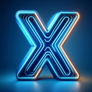 Blue neon — letter X