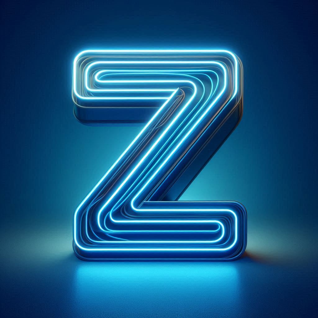Blue neon — letter Z