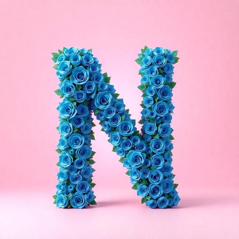 Blue roses — letter N