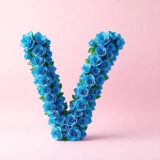 Blue roses — letter V
