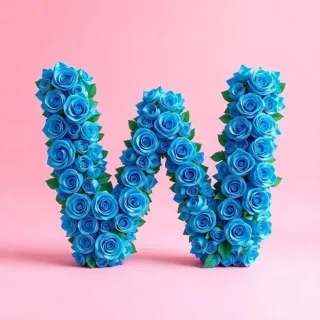 Blue roses — letter W