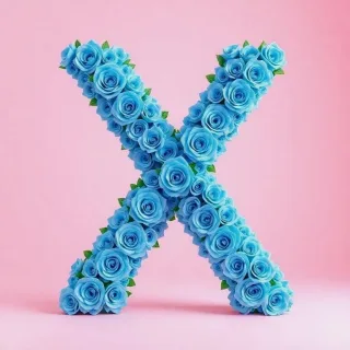 Blue roses — letter X
